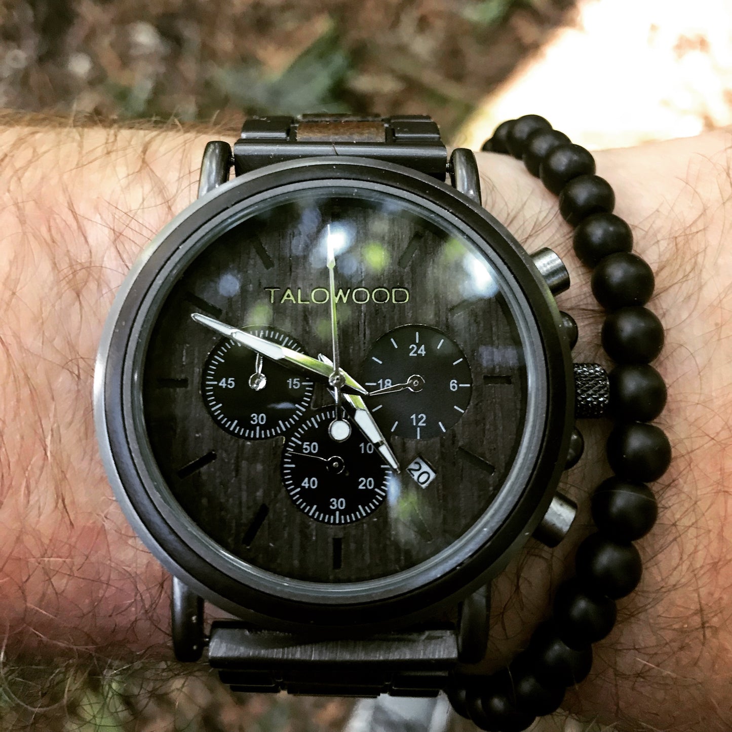 Chronograph timber eco friendly watch 