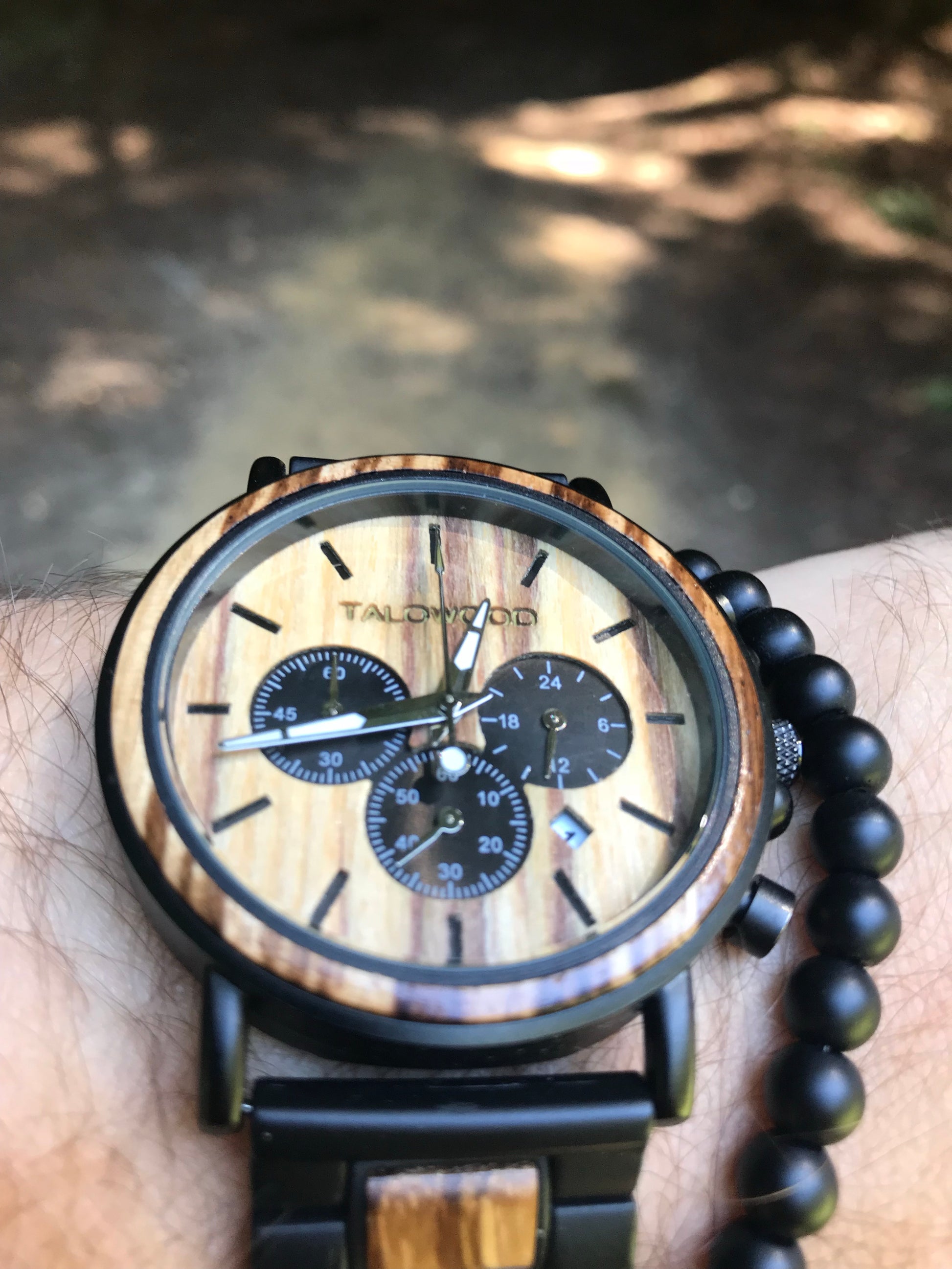 Chronograph timber eco friendly watch 